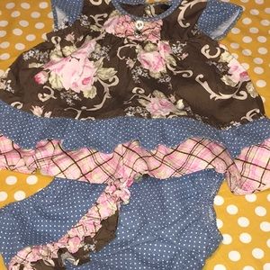 Vintage Couture 2 pc mixed print set